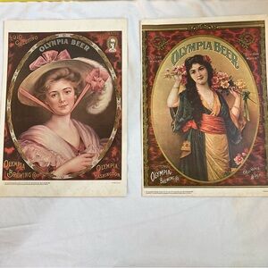 2 Vintage Olympia Beer Advertising Prints